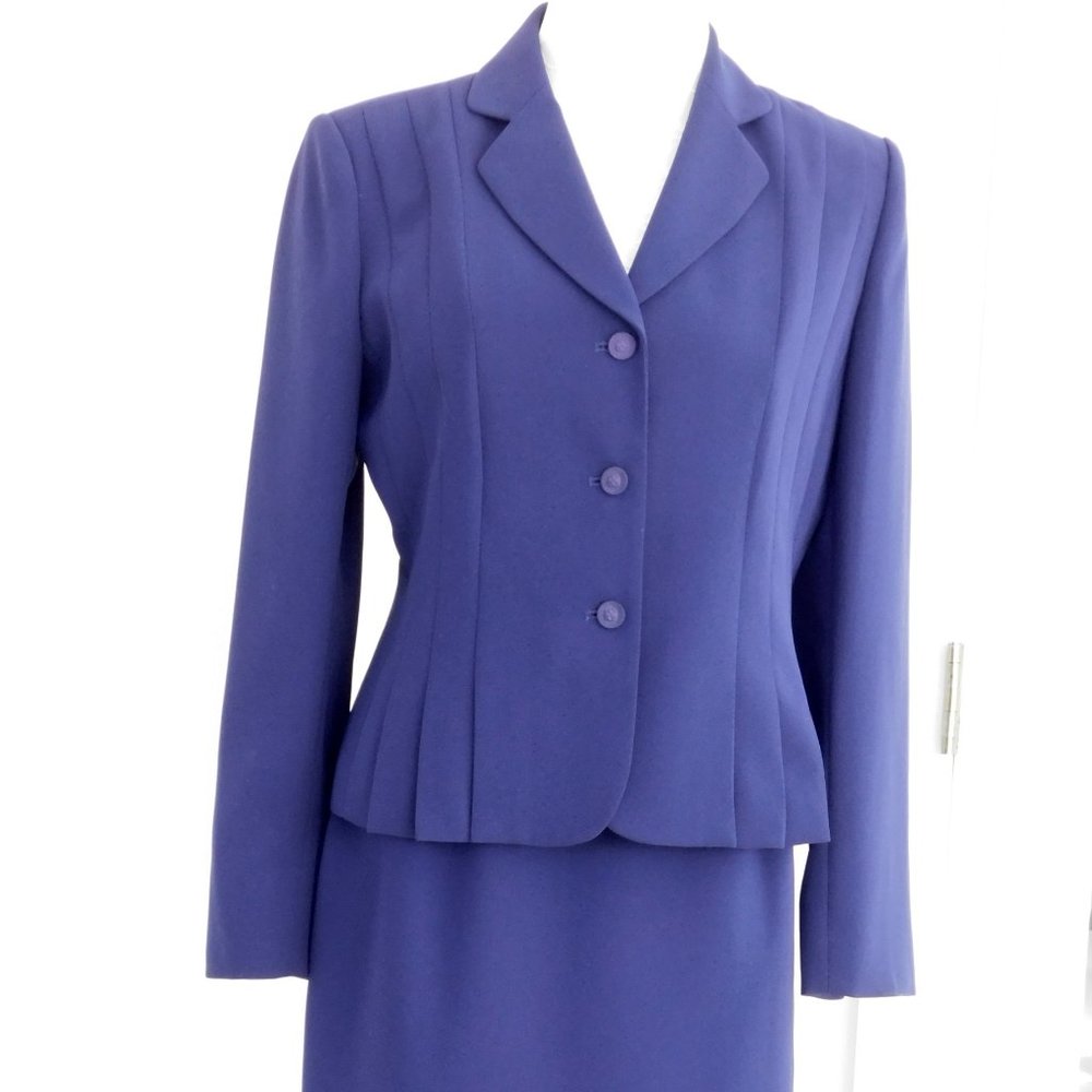 Le Suit Purple Suit 6 P Skirt and Jacket Pre-owned